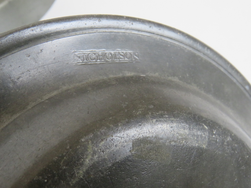 Three 18th/19th Century pewter plates, a - Image 6 of 7