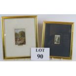 Two gilt framed Baxter prints, one being