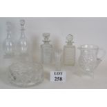 A selection of mainly cut glass crystal