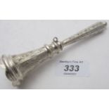 A Victorian silver posy holder, engraved