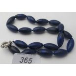 19" lapis lazuli necklace, 20mm barrel b