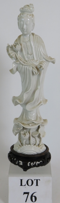 A Chinese Blanc De Chine porcelain figur