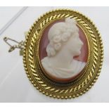 A fine hard stone cameo brooch/pendant s