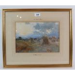 George Hillyard Swinstead (1860-1926) - 'The Threatened Harvest', watercolour, signed, 21cm x 29cm,