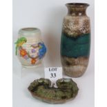 A Clarice Cliff Budgerigar vase,