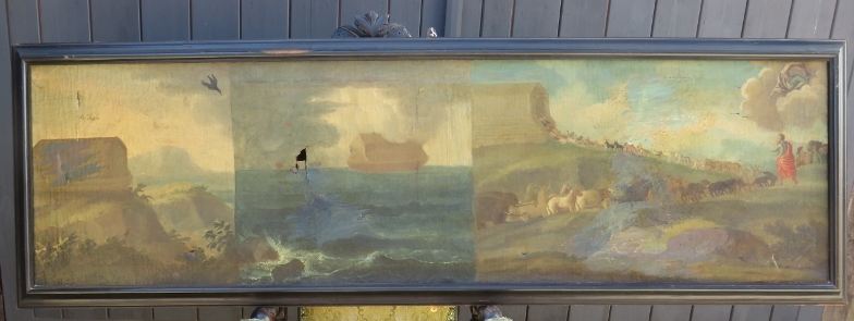 Naive School (19th century) - 'Noah's Ark', painted in three sections on one canvas,