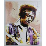Tyrone Stuart Lowery (b 1977) - 'Purple Haze, Jimmy Hendrix', acrylic on canvas, signed,