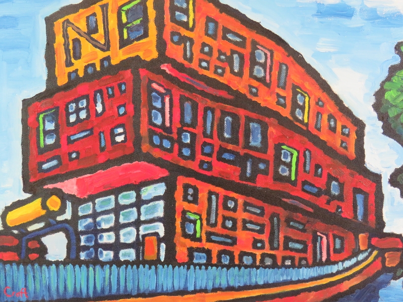 Malcolm Croft (b 1964) - 'Chips, Manchester', oil on canvas, signed, further signed, titled, - Image 2 of 5