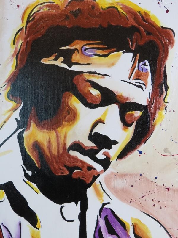 Tyrone Stuart Lowery (b 1977) - 'Purple Haze, Jimmy Hendrix', acrylic on canvas, signed, - Image 3 of 5