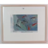 Fiona Graham-Mackay (b 1956) - 'Goldfish', watercolour/mixed media, 24cm x 35cm, framed.
