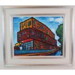 Malcolm Croft (b 1964) - 'Chips, Manchester', oil on canvas, signed, further signed, titled,
