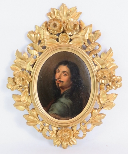 Attributed to Giovanni Lega (Italian, 19th century) - 'Portrait of a gentleman', oil on panel, oval, - Image 2 of 5