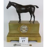 A Charles X French Empire Ormolu striking clock by Leroy et Fils Paris mounted with a bronze