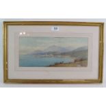 British School (19th Century) - 'Panoramic coastal landscape', watercolour,