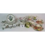 A selection of crockery including 2 Emma Bridgewater over-sized tea cups and saucers,