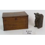 Small wooden desktop box with fall front,