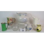A selection of jugs including a huge Burleigh Asiatic pheasants jug,
