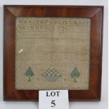 A small silk regency sampler by Mary Scholey and dated 1811.