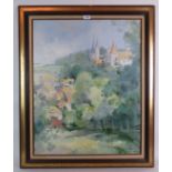 French School (20th century) - 'Chateau de la Rochpot', oil on canvas, indistinctly signed,