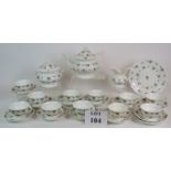 An antique hand decorated tea service probably Continental but unmarked.