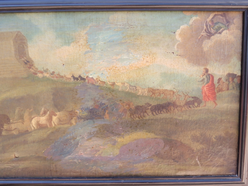 Naive School (19th century) - 'Noah's Ark', painted in three sections on one canvas, - Image 2 of 8