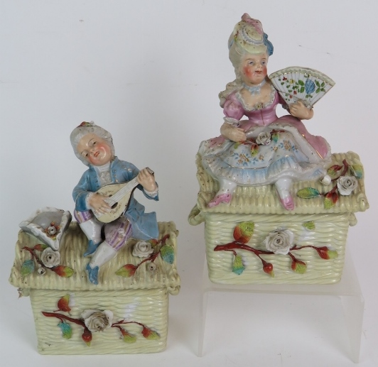 A pair of antique Continental figurative - Image 5 of 10