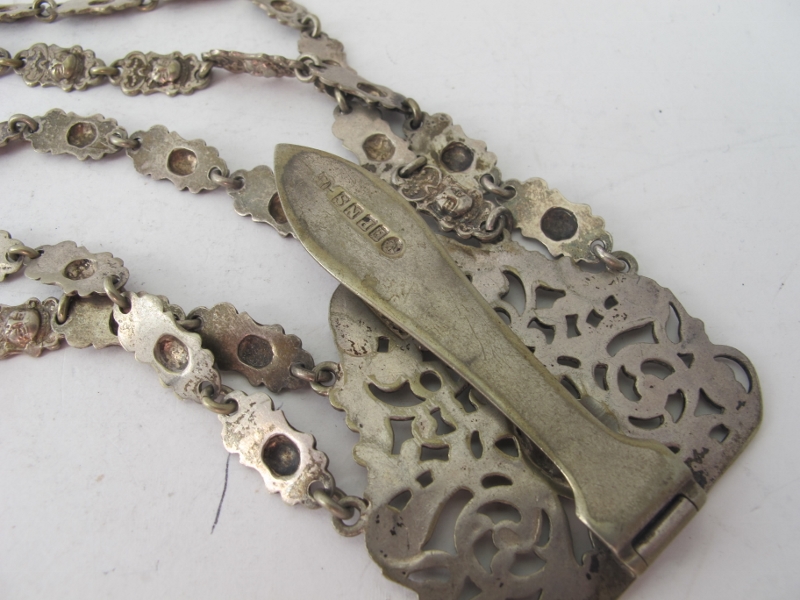 A silver plated chatelaine with note boo - Image 2 of 2