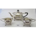 A silver Art Nouveau three piece Bachelo