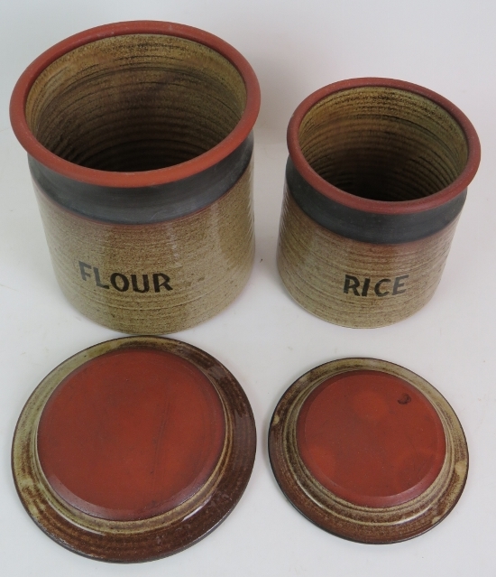 Two Retro studio pottery lidded storage - Image 3 of 3