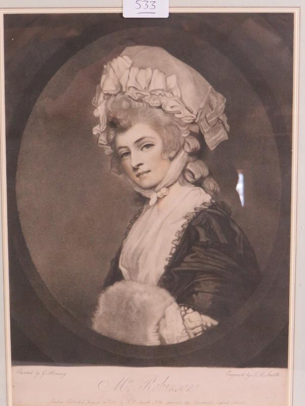 Two antique mezzotints - 'Lady Hamilton - Image 3 of 6