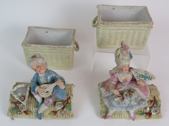 A pair of antique Continental figurative - Image 9 of 10