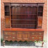 A very large 19th century oak dresser wi