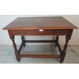 A 19th century rectangular oak side tabl