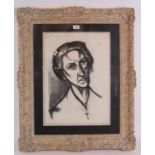 Theodore Major (1908-1999) - 'Wigan Lady', charcoal portrait on paper, signed and dated 1948,