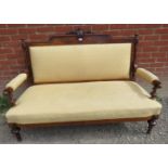 A 19th century figured mahogany framed show wood sofa,