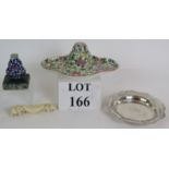 A Crown Staffordshire porcelain inkwell,