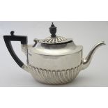A Bachelor' silver teapot with 1/2 fluti