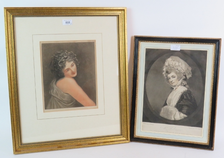 Two antique mezzotints - 'Lady Hamilton