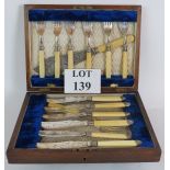 A cased set of Edwardian silver plated f