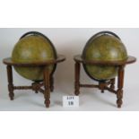 A pair of 19th Century Maltby & Co library desk top globes.