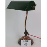 A 1920's copper banker's lamp fully refurbished but maintaining its original character.