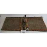 Complete Lor (Zagros Mountains) antique saddlebag, signature on back.