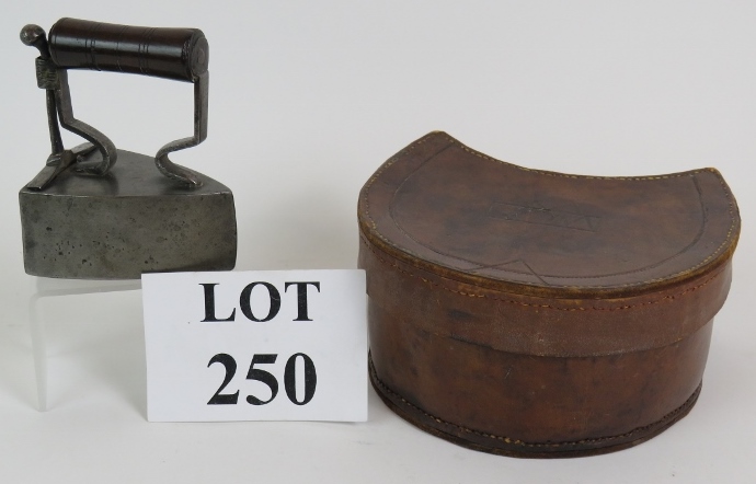 A mid 19th Century small steel box iron