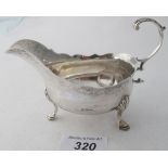 A Georgian silver sauce boat with double