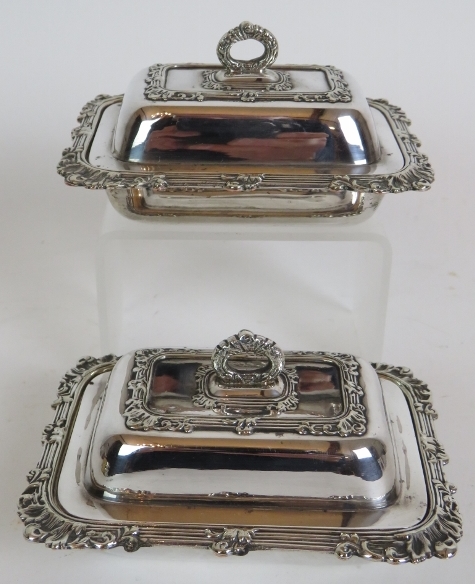 A pair of small antique silver plated co - Image 4 of 5