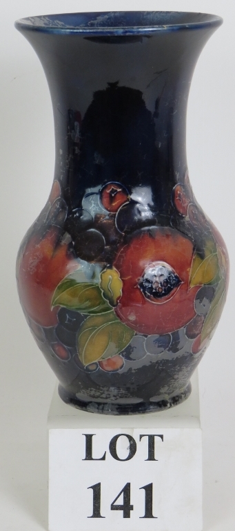 William Moorcroft tall vase in pomegrana