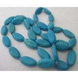 Turquoise necklace, 32" length, each sto
