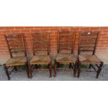 A set of four early 19th century oak fra