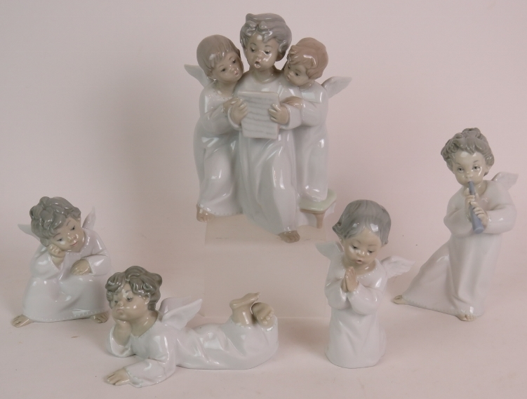 A Lladro figure of a three angel choir a - Image 2 of 7
