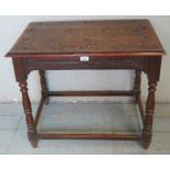 A vintage solid oak hall table in the 17